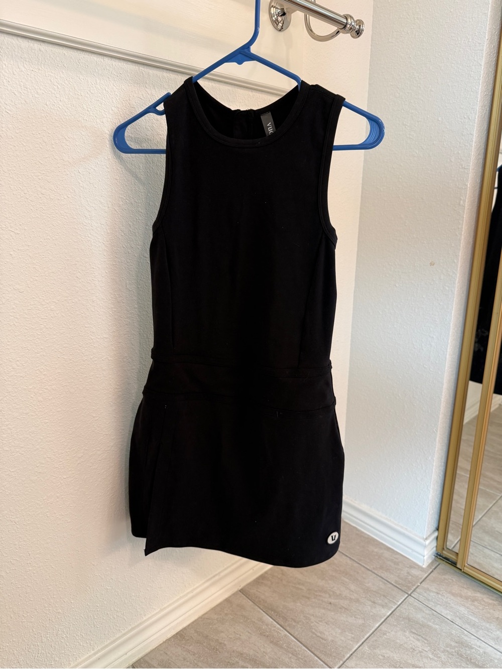 Vuori Black Sleeveless Athletic Skort Dress